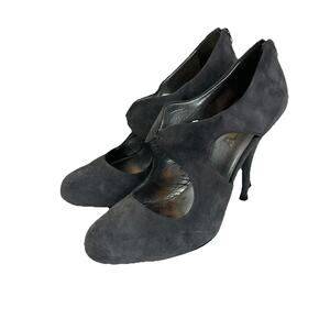 Miu Miu Suede Cut Out Stiletto Heel IT 35.5 US 5.5 Bootie Hybrid READ